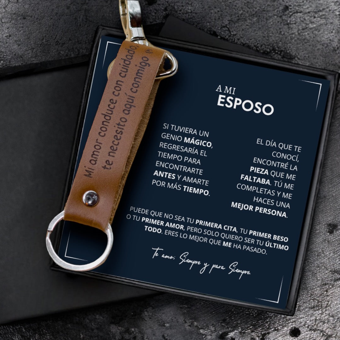 REGALO PARA ESPOSO - LLAVERO DE PIEL GENUINA