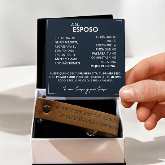 REGALO PARA ESPOSO - LLAVERO DE PIEL GENUINA