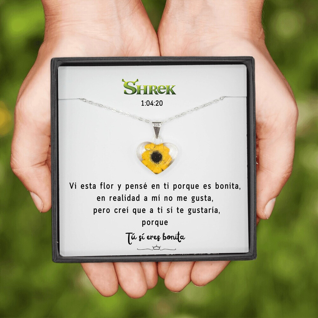 Collar de Girasol Encapsulado: Un regalo Inspirado en Shrek