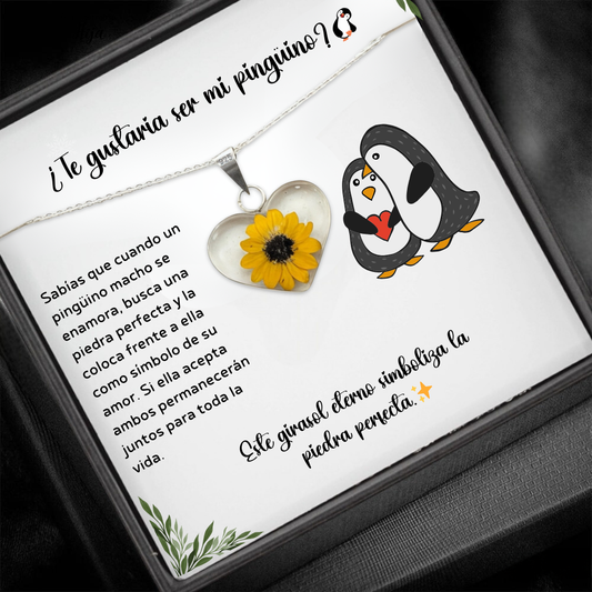 Collar de Girasol Eterno: Un Símbolo de Amor Pingüino