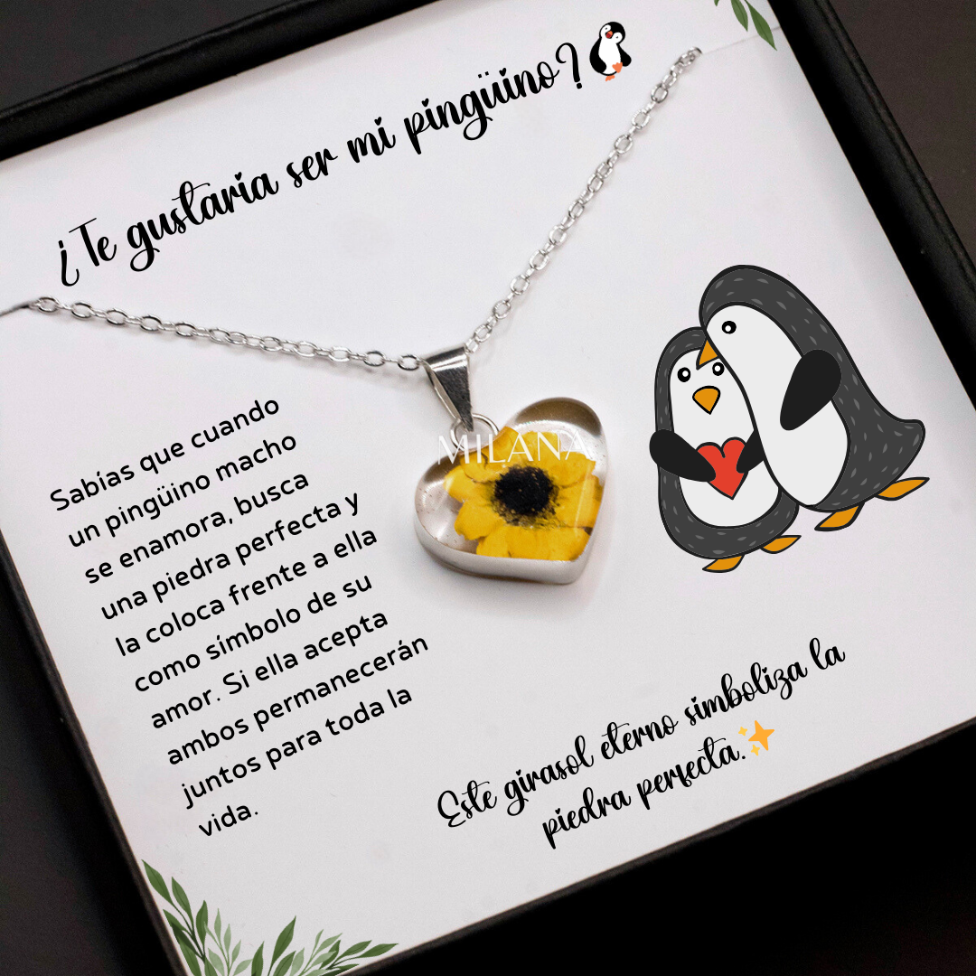 Collar de Girasol Eterno: Un Símbolo de Amor Pingüino