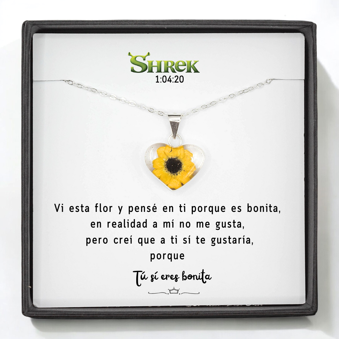 Collar de Girasol Encapsulado: Un regalo Inspirado en Shrek