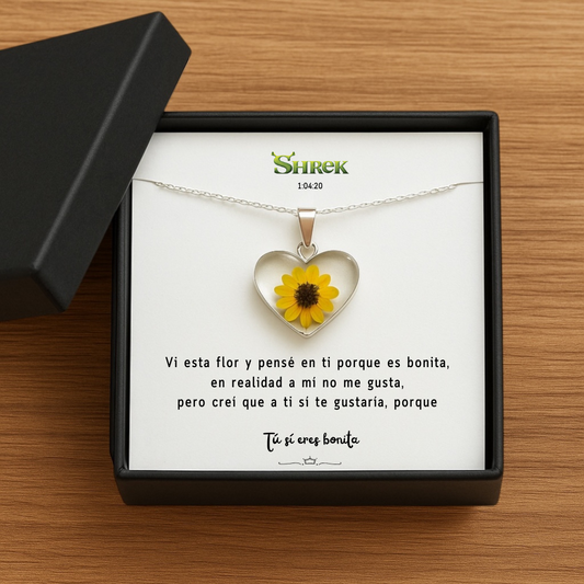 Collar tú sí eres bonita, girasol eterno