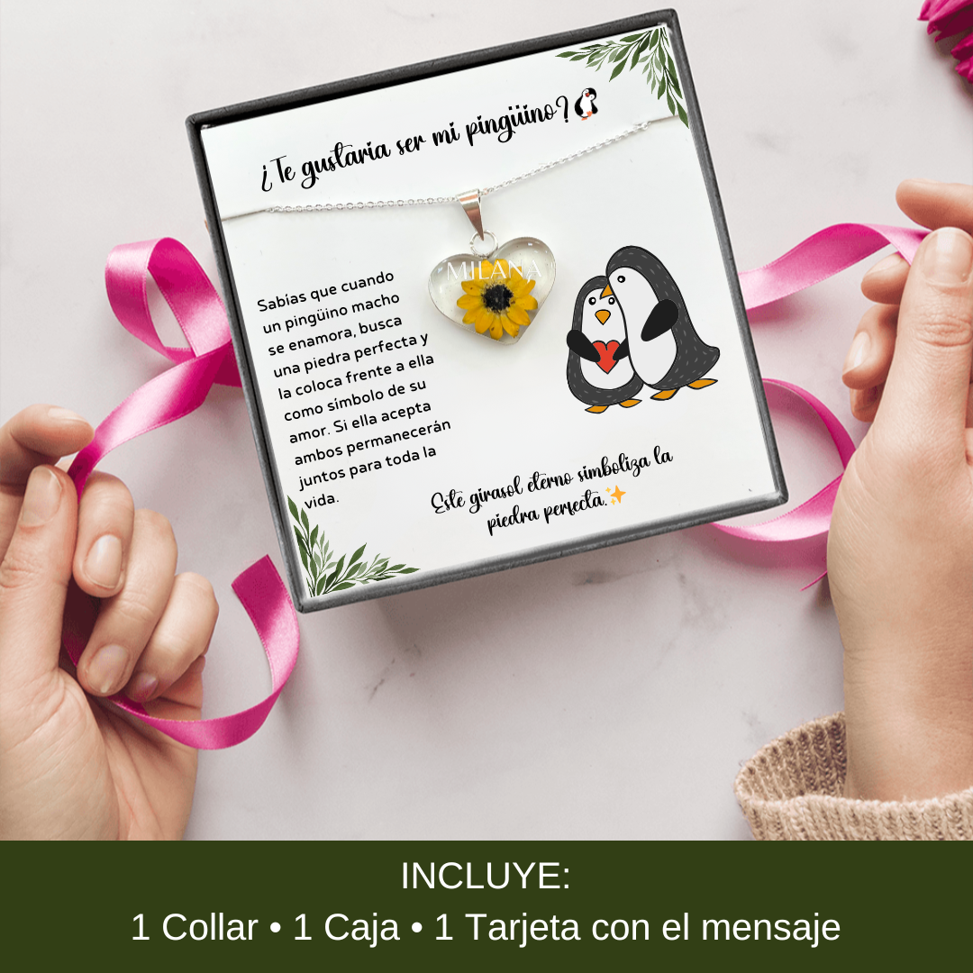 Collar de Girasol Eterno: Un Símbolo de Amor Pingüino