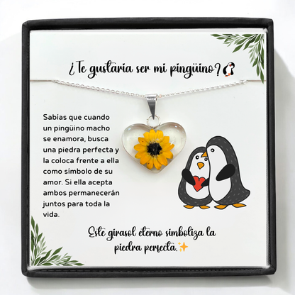 Collar de Girasol Eterno: Un Símbolo de Amor Pingüino